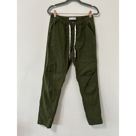 Topo Designs Dirt Pants Women’s M Organic Cotton Tapered Drawstring Green - Picture 1 of 11
